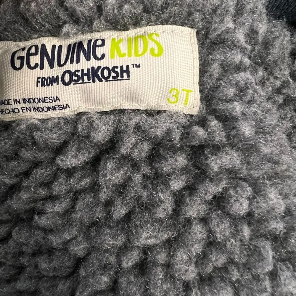 Genuine Kids OshKosh B’Gosh Fleece Lined Vest Zip Up Size 3T Blue